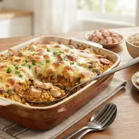 Resep Baked Rice Mozzarella. Foto: AI Generated