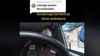 Sesal Sopir Ambulans Tak Bisa Antar Pasien sampai Selamat di Rumah Sakit. (Tangkapan Layar TikTok/relawan_santui_official)