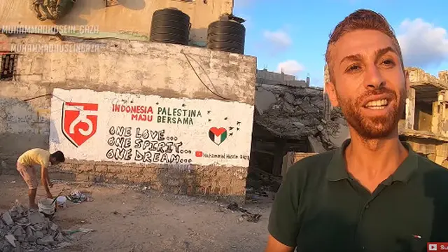 Mural HUT RI ke-75 Buatan Anak-Anak Gaza Jadi Tanda Terima Kasih pada Indonesia