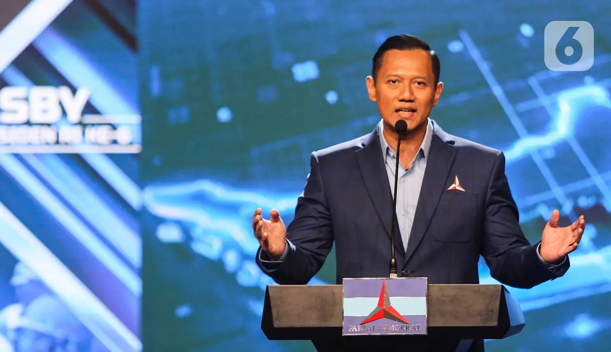 AHY juga mengungkapkan beberapa strategi Partai Demokrat meningkatkan pertumbuhan ekonomi nasional dan pemenangan pemilu 2024. (Liputan6.com/Angga Yuniar)
