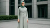 7 Rekomendasi Gamis Batik Belah Tengah Modern untuk ke Kantor 2025, Bikin Bentuk Tubuh Makin Elegan