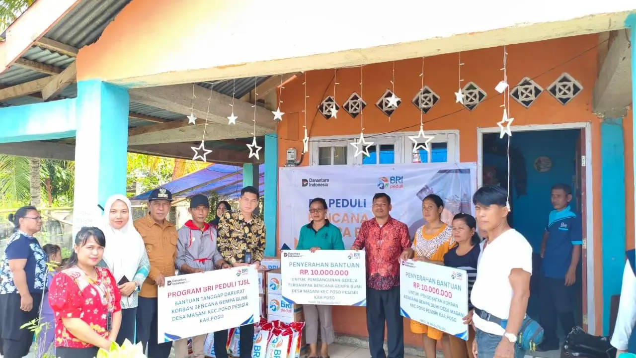 Bantu Pemulihan Gempa Poso, BRI Peduli Salurkan Bantuan untuk Korban Terdampak
