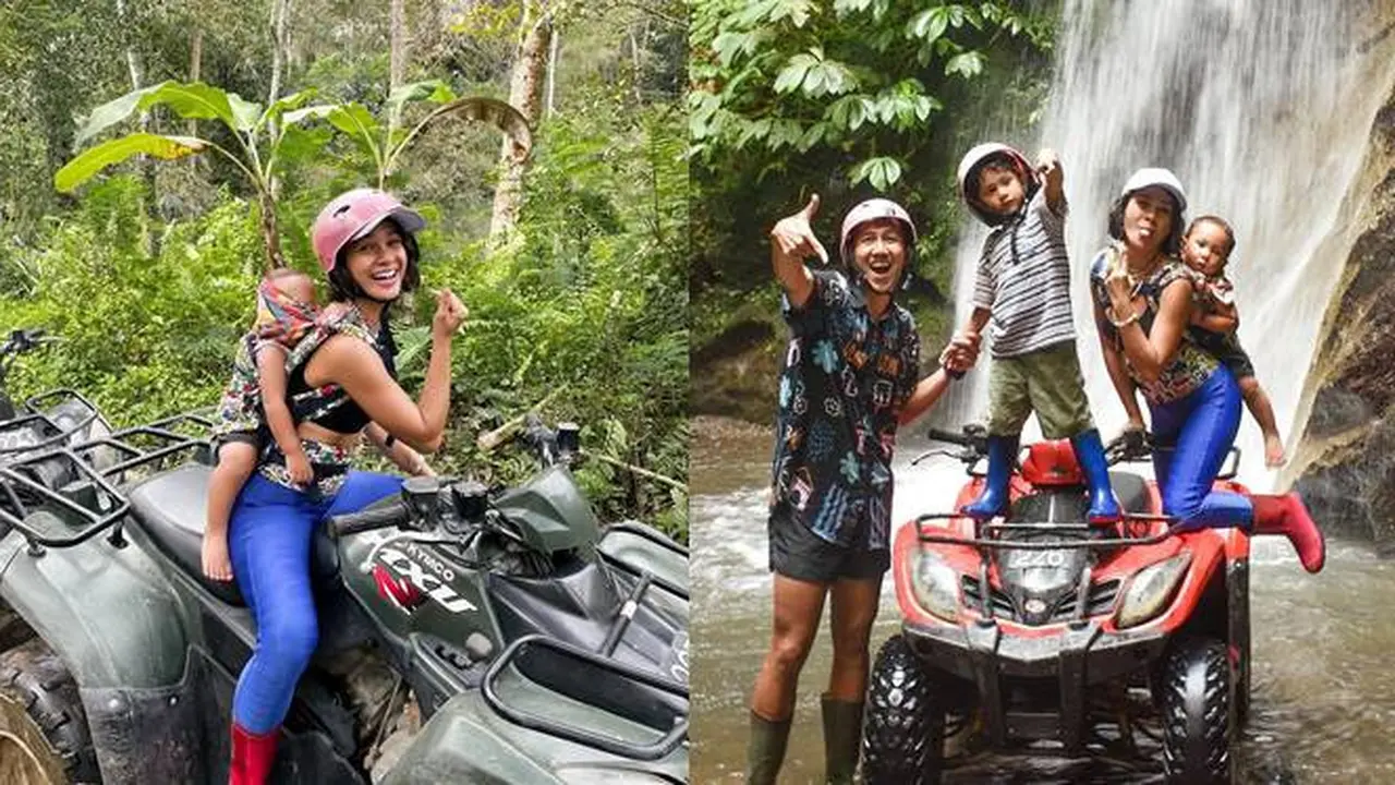Sambil Gendong Buah Hati, Ini 6 Momen Andien Saat Main ATV