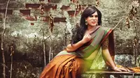 Koleksi pakaian tradisional perempuan India yang disebut 'Mazhavil' atau pelangi itu didedikasikan untuk seluruh transgender di dunia (Fijoy Joseph/BBC).