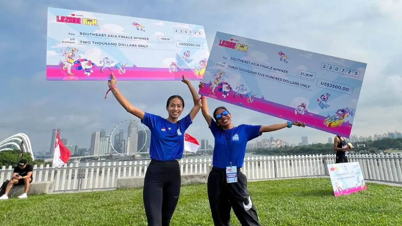2 Pelari Putri Indonesia Raih Podium di Puncak Lazada Run 2023 di Singapura