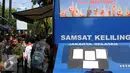 Warga memenuhi Gerai Pelayanan Samsat Keliling di Jalan Kalibata Raya, Jakarta, Senin (11/7). Pasca libur lebaran 2016, gerai Samsat Keliling kembali beroperasi melayani pembayaran pajak kendaraan bermotor. (Liputan6.com/Helmi Fithriansyah)