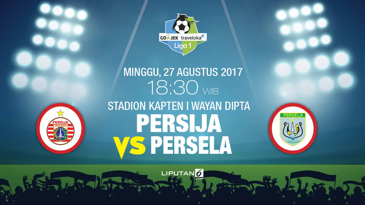 Persija Jakarta vs Persela Lamongan. (Liputan6.com/Trie yas)