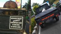 6 Tulisan Lucu di Belakang Mobil Bak Terbuka, Pengendara Lain Gagal Fokus (1cak)