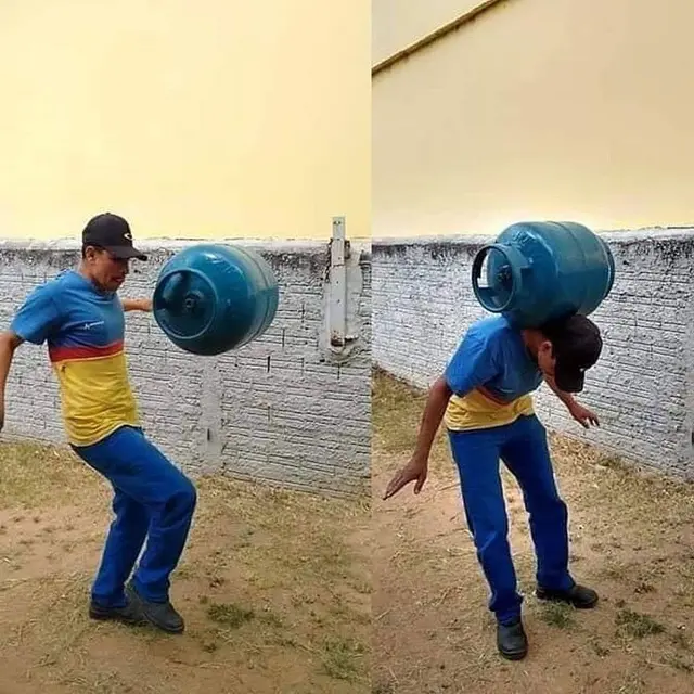 6 Aksi Orang Bawa Tabung Gas Ini Nyeleneh Banget, Kocak
