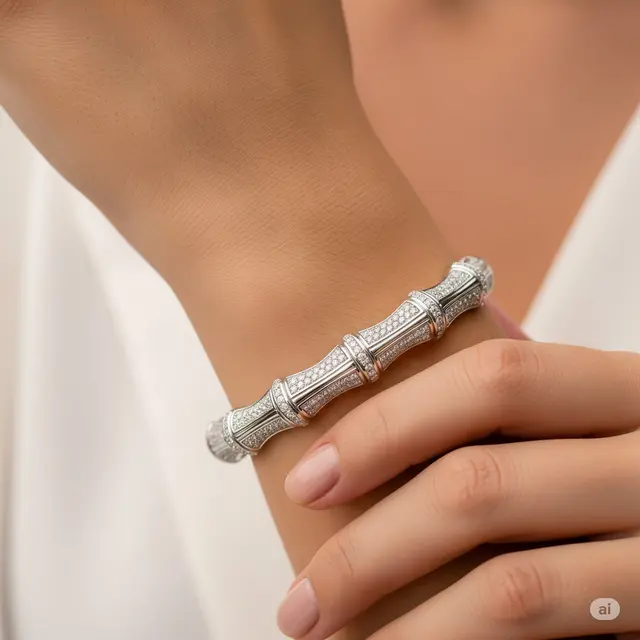 Bamboo Diamond Bangle