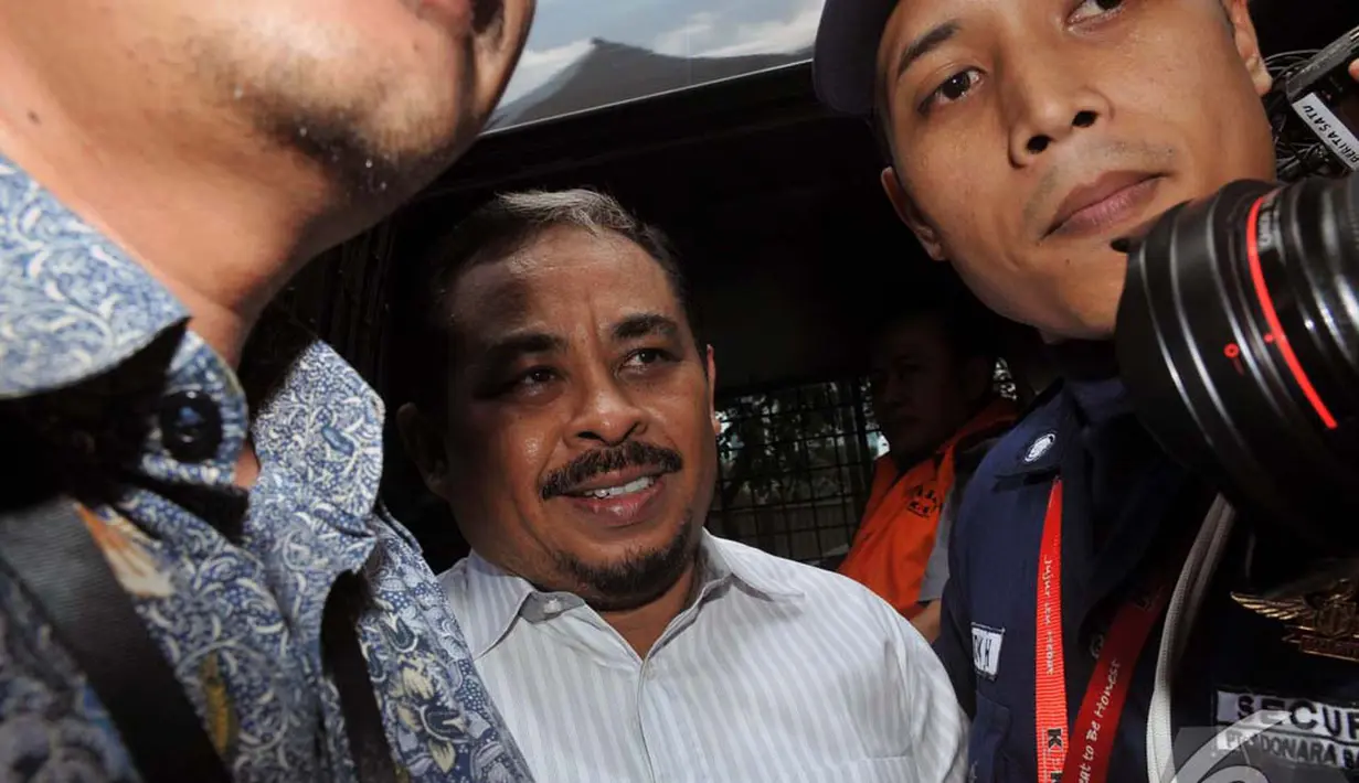 Dalam putusan MA tersebut, hukuman LHI diperberat menjadi 18 tahun penjara, Jakarta, Jumat (19/9/2014) (Liputan6.com/Johan Tallo)