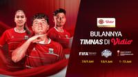 Vidio akan menayangkan secara kksklusif rangkaian laga Timnas Indonesia, Timnas U-19, hingga Timnas Indonesia Putri Sepanjang Juni 2026. (Vidio)