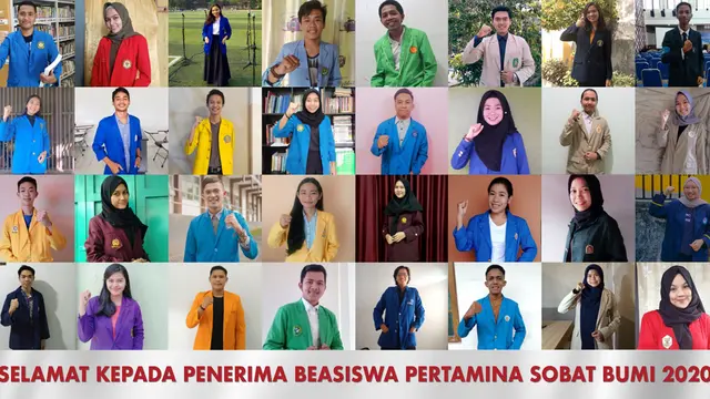 Penerima Beasiswa Pertamina Sobat Bumi 2020. (Dok Pertamina Foundation)