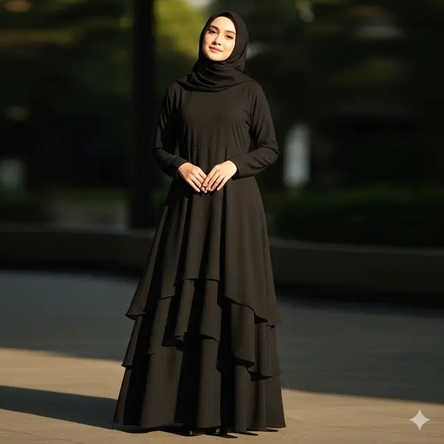 Model Gamis Hitam Polos Elegan untuk Acara Formal