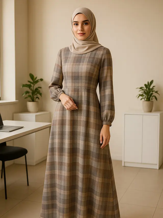 Model Gamis Motif Abstrak