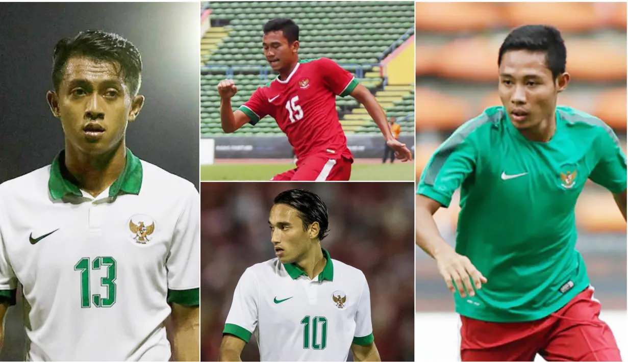 Berikut ini lima pemain kunci Timnas Indonesia saat melawan Malaysia di Semifinal Sea Games 2017. diantaranya, Evan Dimas, Ezra Walian dan Kurniawan Kartika Ajie. (Foto-foto Bola.com/Vitalis Yogi Trisna)