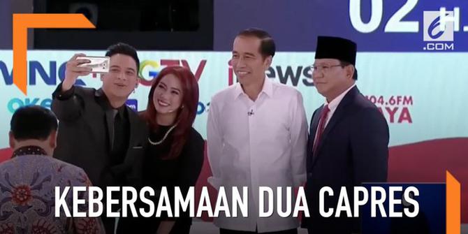 VIDEO: Beres Debat, Jokowi-Prabowo Langsung Selfie Bareng