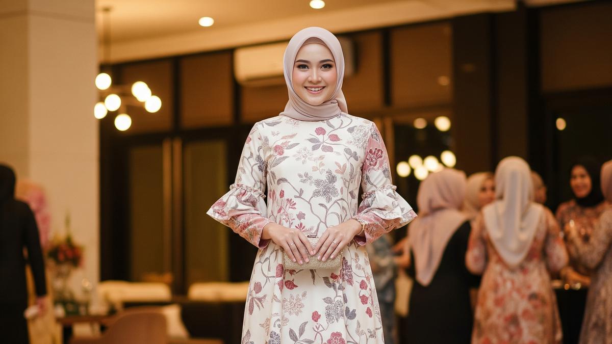 7 Model Gamis Batik untuk Arisan Wanita, Kombinasi Motif dan Warna yang Menawan