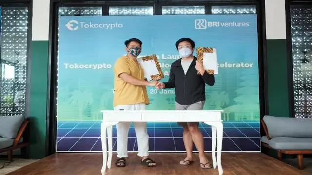 Penandatanganan MoU peluncuran blockchain akselerator pada Kamis (20/1/2022), Seminyak, Bali. (Foto: Tokocrypto)