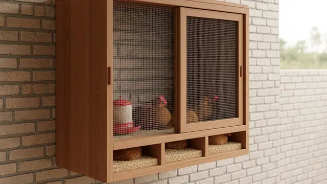 Model Kandang Ayam untuk 5 Ekor di Rumah Kecil. AI