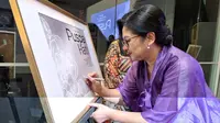 Seniman Antaresa Hendita menggelar pameran tunggal yang menampilkan 62 karya seni di Galeri Mitra Hadiprana, Jakarta, dari 22 hingga 27 September 2023. (Foto: Dok. Koleksi Pribadi Antaresa Hendita)