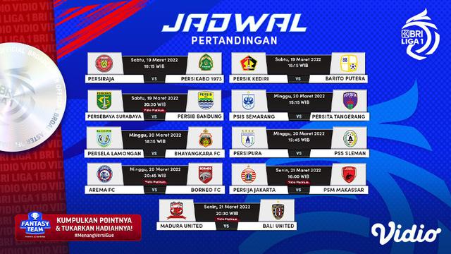 Link Live Streaming BRI Liga 1 2021/2022 Pekan Ke-32 di Vidio, 19-21 Maret 2022