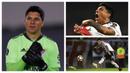 Foto kolase pemain River Plate, Enzo Perez saat menjadi penjaga gawang (kiri) dan saat menjadi gelandang. (Foto: AFP)