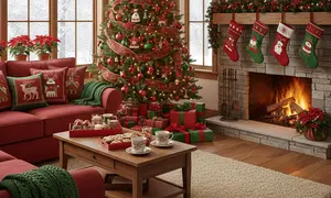 ilustrasi dekorasi natal (created by AI)