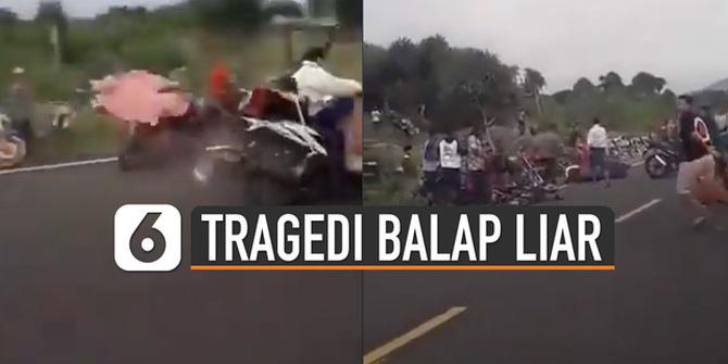 VIDEO: Balap Liar, Pemotor Tabrak Pasutri dan Anak di Jember