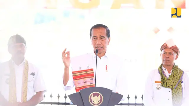 Presiden Joko Widodo (Jokowi) meresmikan Bendungan Temef di Kabupaten Timor Tengah Selatan, Nusa Tenggara Timur (NTT), Rabu (2/10/2024).  (Foto: Kementerian PUPR)