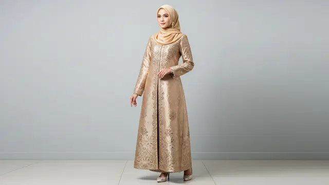 Gamis Abaya Brokat Full Motif