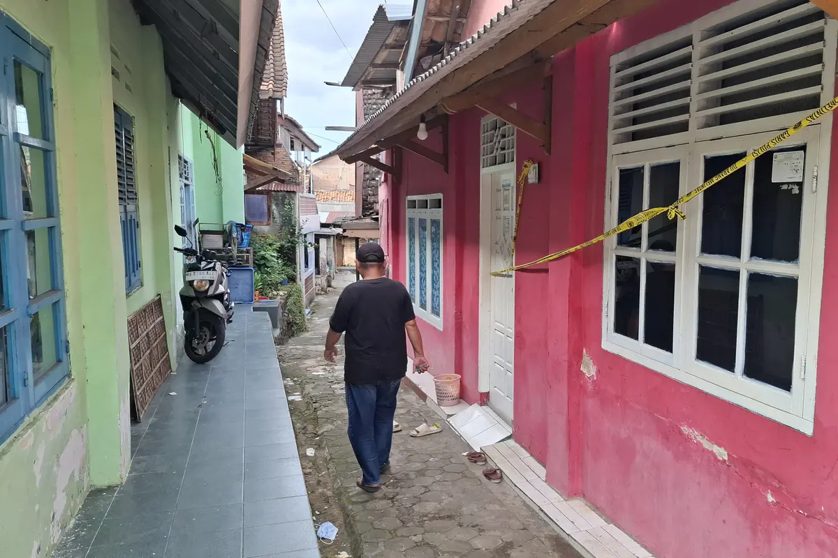 Lokasi kejadian pembunuhan seorang janda di Bandar Lampung