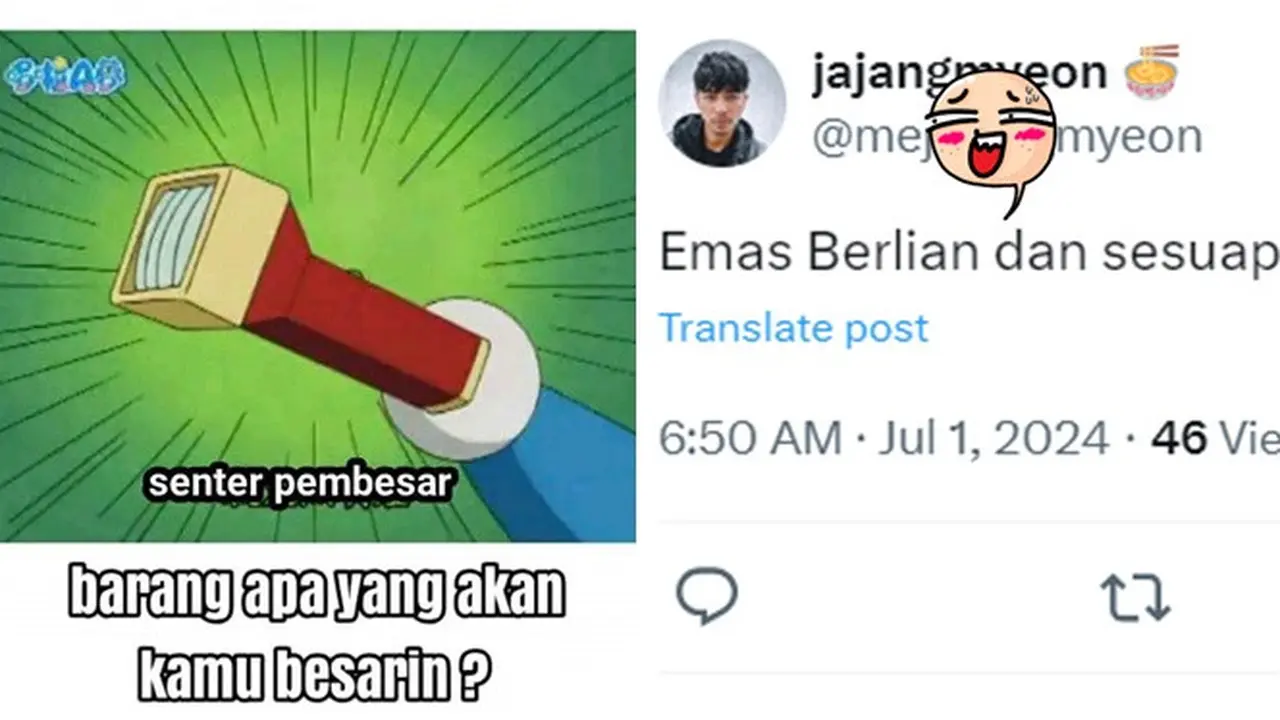 6 Keinginan Netizen Jika Punya Senter Pembesar di Doraemon Ini Bikin Senyum