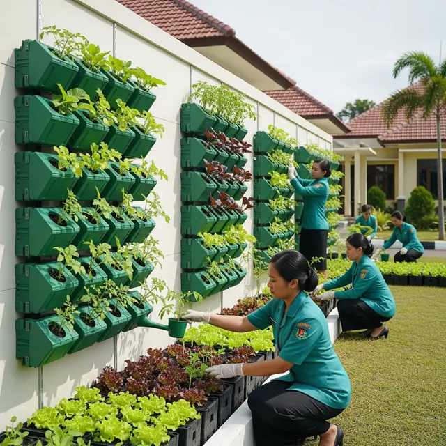 Kebun Sayur untuk Ibu Persit di Komplek TNI (Gemini AI)
