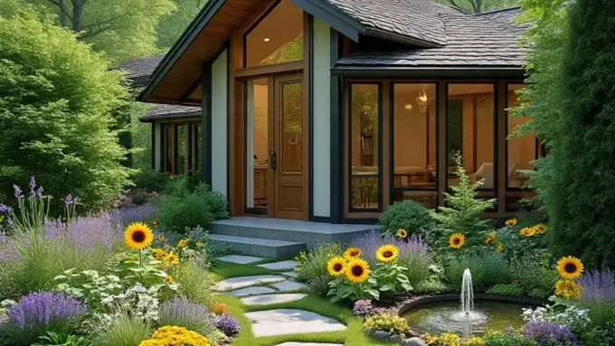 Ilustrasi Desain Rumah Tropis (Sumber Gambar: Meta AI)