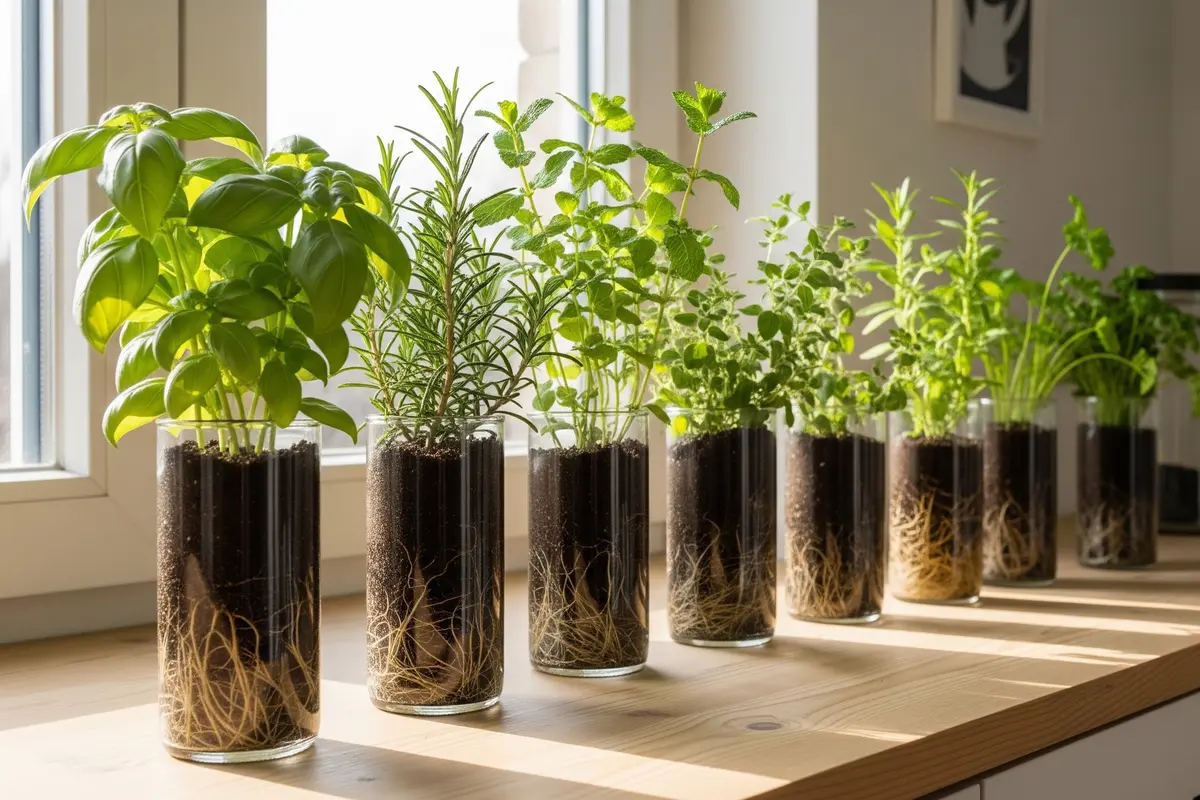 Kebun Herbal Mini di Botol Kaca Bekas