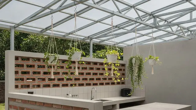 Model Dapur Minimalis Baja Ringan Semi Terbuka