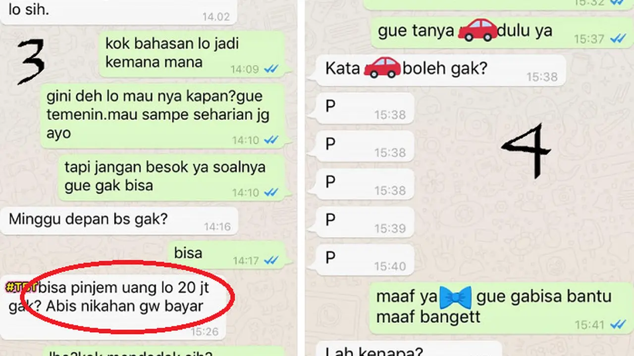 Chat Teman Maksa Minjam Uang Malah Bikin Warganet Geregetan