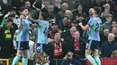 Pada menit ke-74, gelandang Arsenal, Declan Rice mencetak gol penyeimbang. (Paul ELLIS/AFP)
