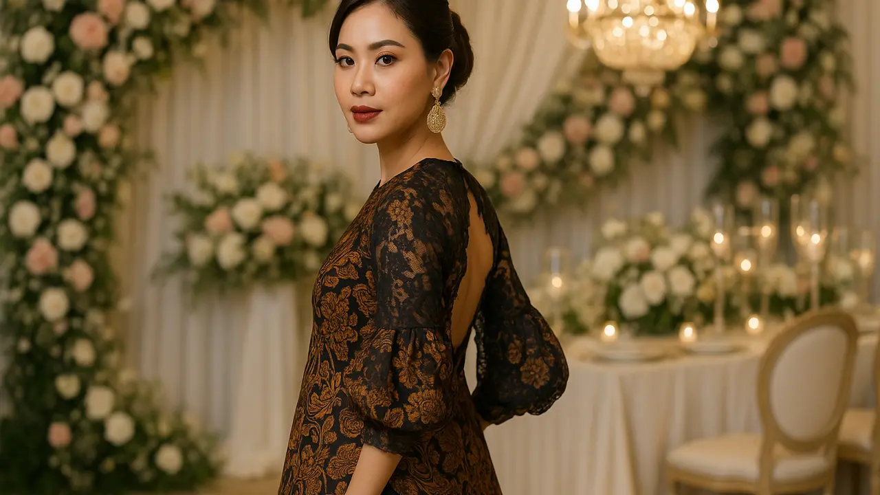 Model Tunik Batik Brokat Lengan Balon (Foto: ChatGPT)