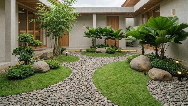 Tips Memasang Batu Kali dan Rumput Jepang agar Awet