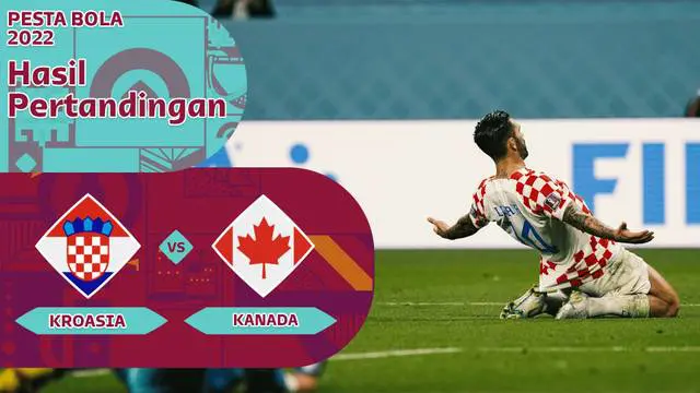 Berita motion grafis data dan statistik dari laga Grup F Piala Dunia  2022 antara Timnas Kroasia melawan Timnas Kanada, Minggu (27/11/2022) malam hari WIB.