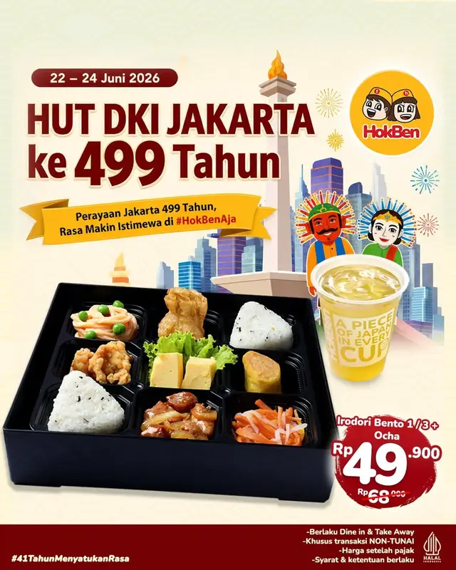 7. HokBen: Bento Hemat dengan Ocha Gratis