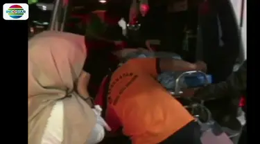 5 orang korban luka dalam kecelakaan maut bus di Cikidang, Sukabumi, Jawa Barat tiba di Rumah Sakit PMI Bogor.