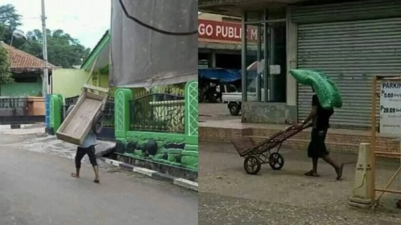 6 Tingkah Kuli Bangunan Angkat Gerobak Dorong Ini Sia-Sia, Persulit Diri Sendiri