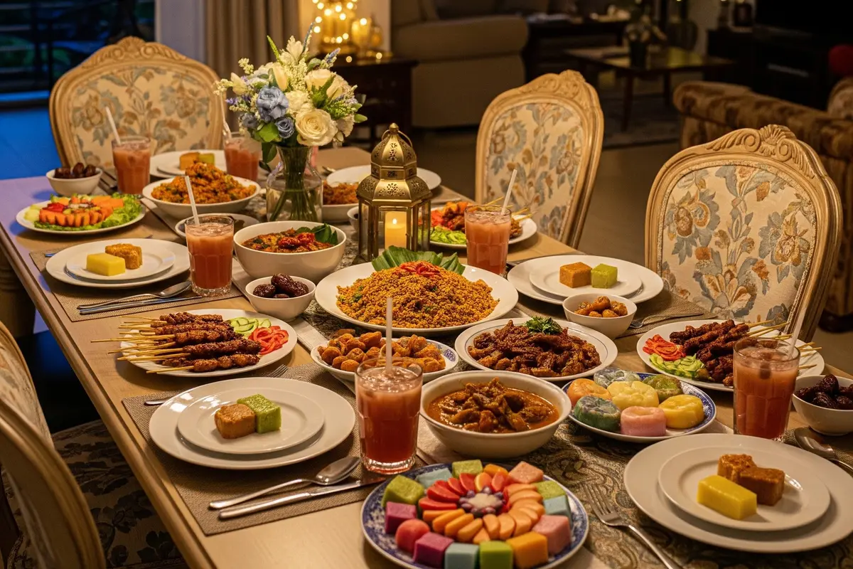 Meja Makan di Rumah untuk Acara Buka Bersama 2026 (Gemini AI)