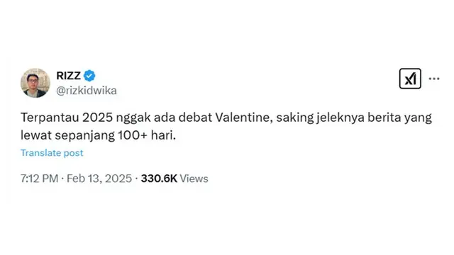 6 Cuitan Netizen Rayakan Valentine 2025 Bikin Senyum, Kilas Balik Pilpres 2024