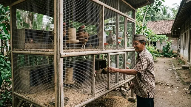 Desain Kandang Ayam Kampung dengan Sistem Pintu Geser