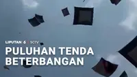Puluhan Tenda Beterbangan