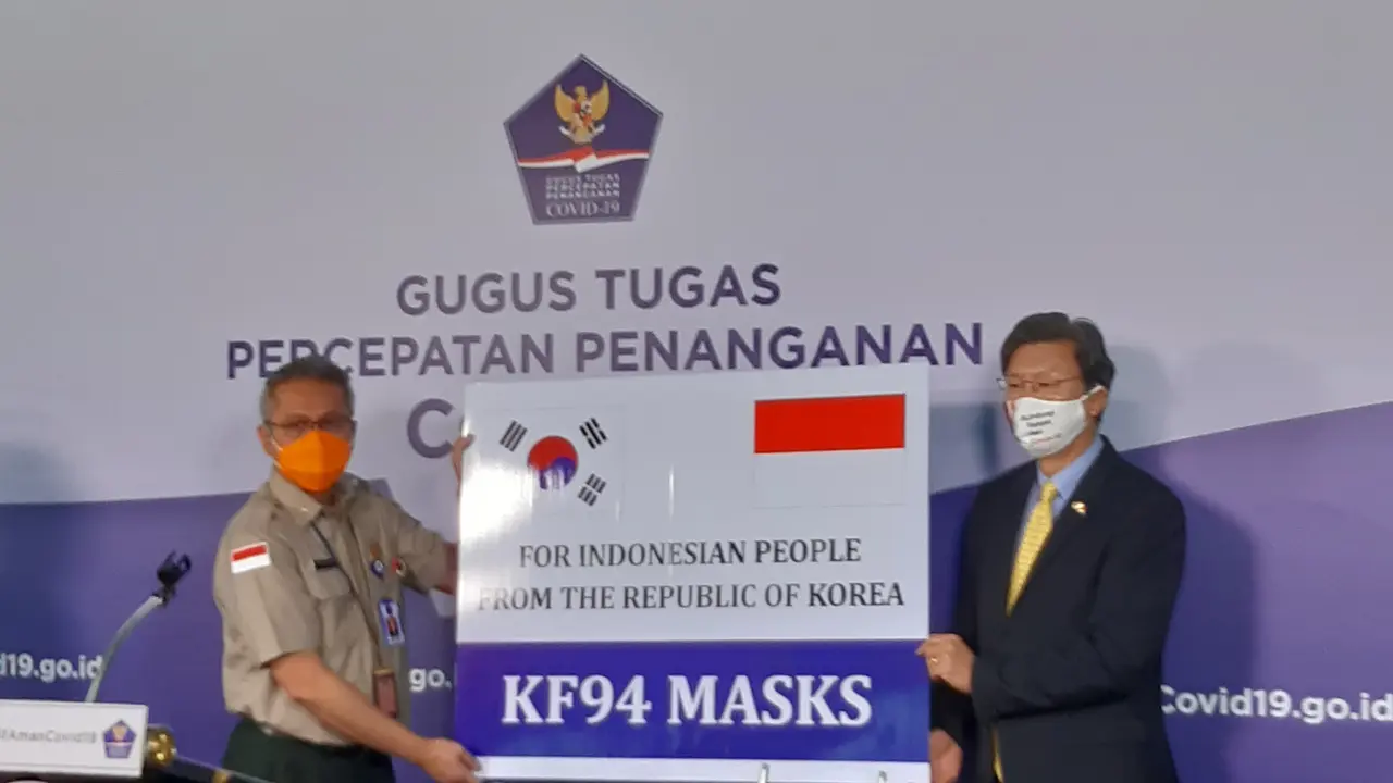 Acara penyerahan bantuan secara simbolis bantuan masker dari Korea Selatan untuk tenaga medis di Indonesia (13 Juli 2020). (Dokumentasi Kedutaan Korsel di Jakarta)